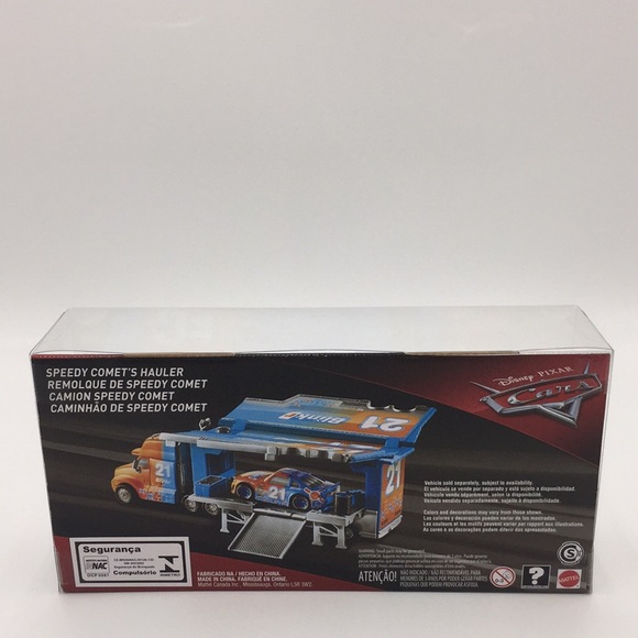 Disney Pixar Cars Speedy Comet’s Hauler Transport Truck Blinkr 21 Mattel Toy - Picture 8 of 14